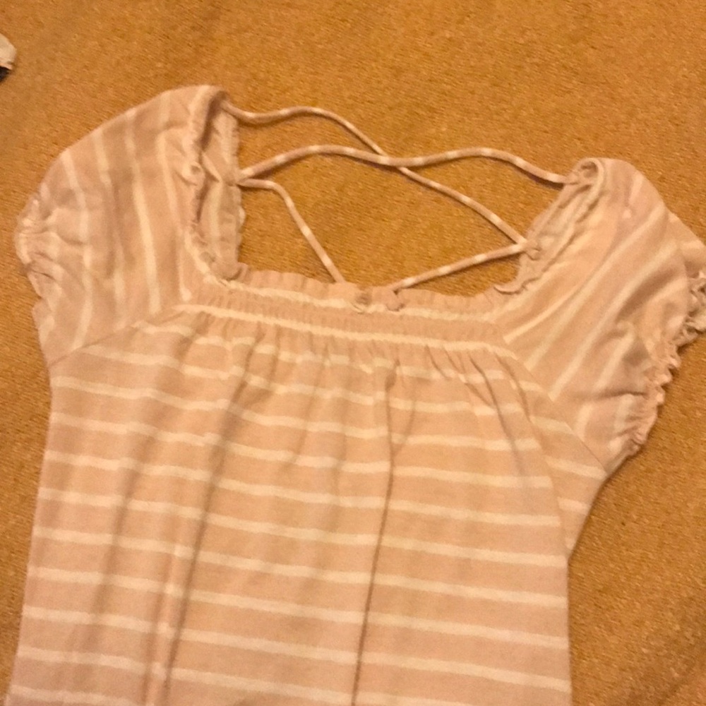 Pink strappy shirt